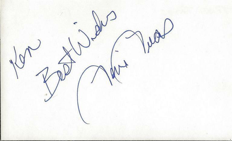 Terri Treas Signed Vintage 3x5 Index Card JSA Alien Nation