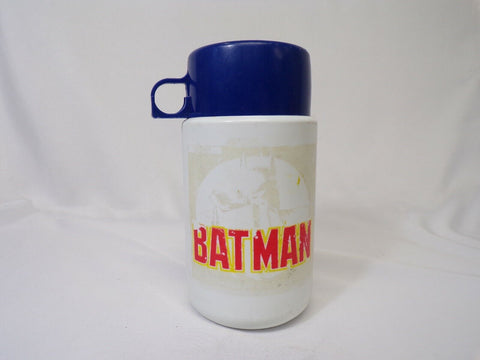 ORIGINAL Vintage 1991 DC Comics Batman Plastic Thermos for Lunch Box