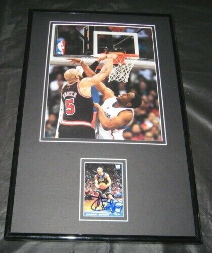 Carlos Boozer Signed Framed RC & Photo 11x17 JSA Bulls