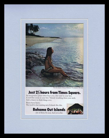 1967 Bahama Tourism Framed 11x14 ORIGINAL Vintage Advertisement 