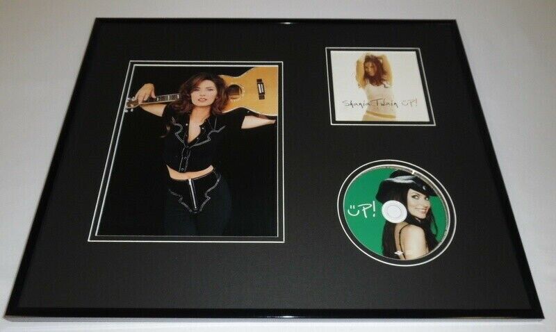 Shania Twain Framed 16x20 Up! CD & Holding Guitar Photo Set