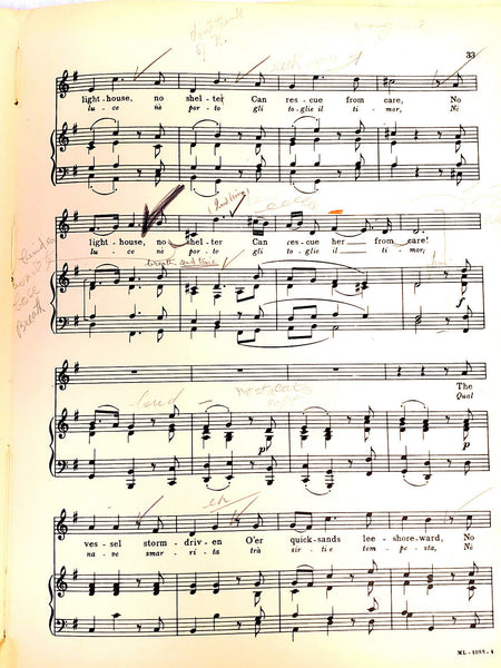 Maureen O'Hara Twice Signed Personally Owned Used + Notated 1905 Song Book