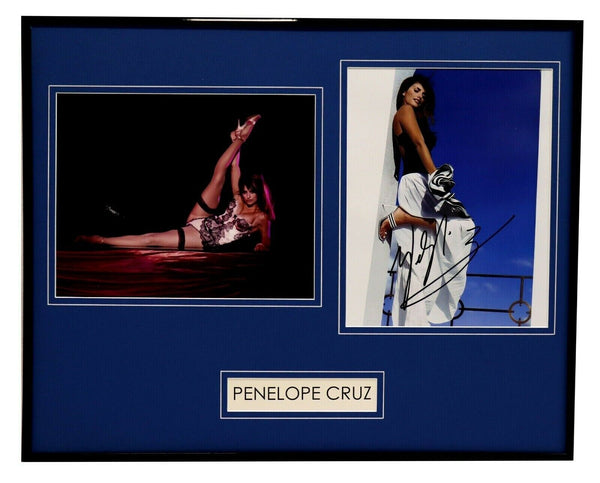 Penelope Cruz Signed Framed 16x20 Stockings Lingerie Photo Set