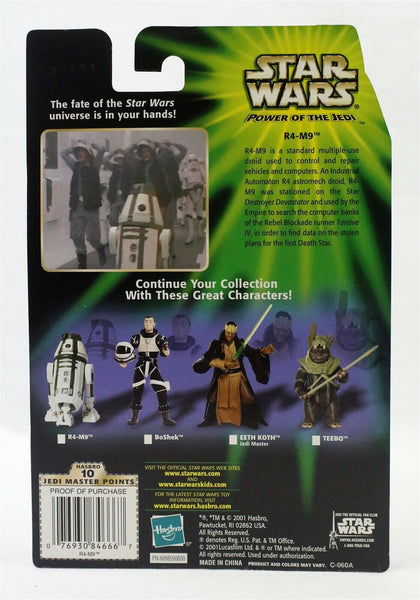 VINTAGE SEALED 2001 Star Wars Power of the Jedi R4-M9 Action Figure