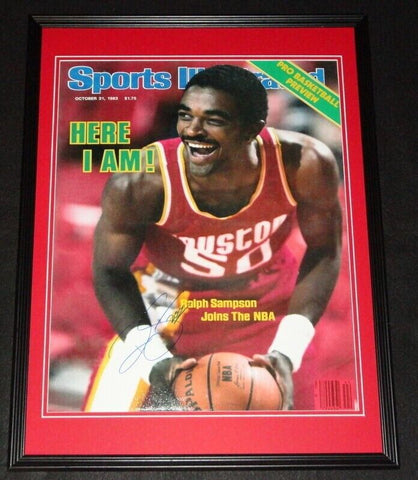 Ralph Sampson Signed Framed 16x20 Photo Poster JSA Rockets Virginia UVA 