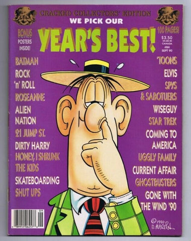 Cracked Magazine Years Best #84 ORIGINAL Vintage 1990 Batman Elvis Alien Nation