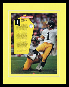 Gary Anderson Framed 11x14 ORIGINAL 1993 Steelers Yearbook Photo Display 