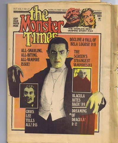 ORIGINAL Vintage 1973 The Monster Times Horror Newspaper Magazine #27 Vampires 