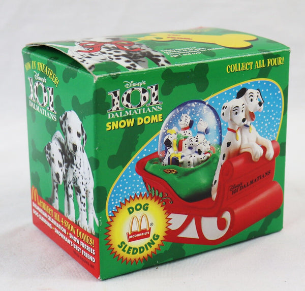 VINTAGE 1996 McDonald's Disney 101 Dalmatians Snow Dome Dog Sledding