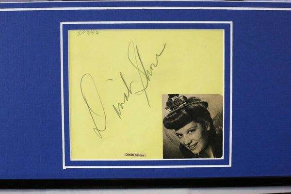 Dinah Shore Signed Framed 16x20 Photo Display JSA 