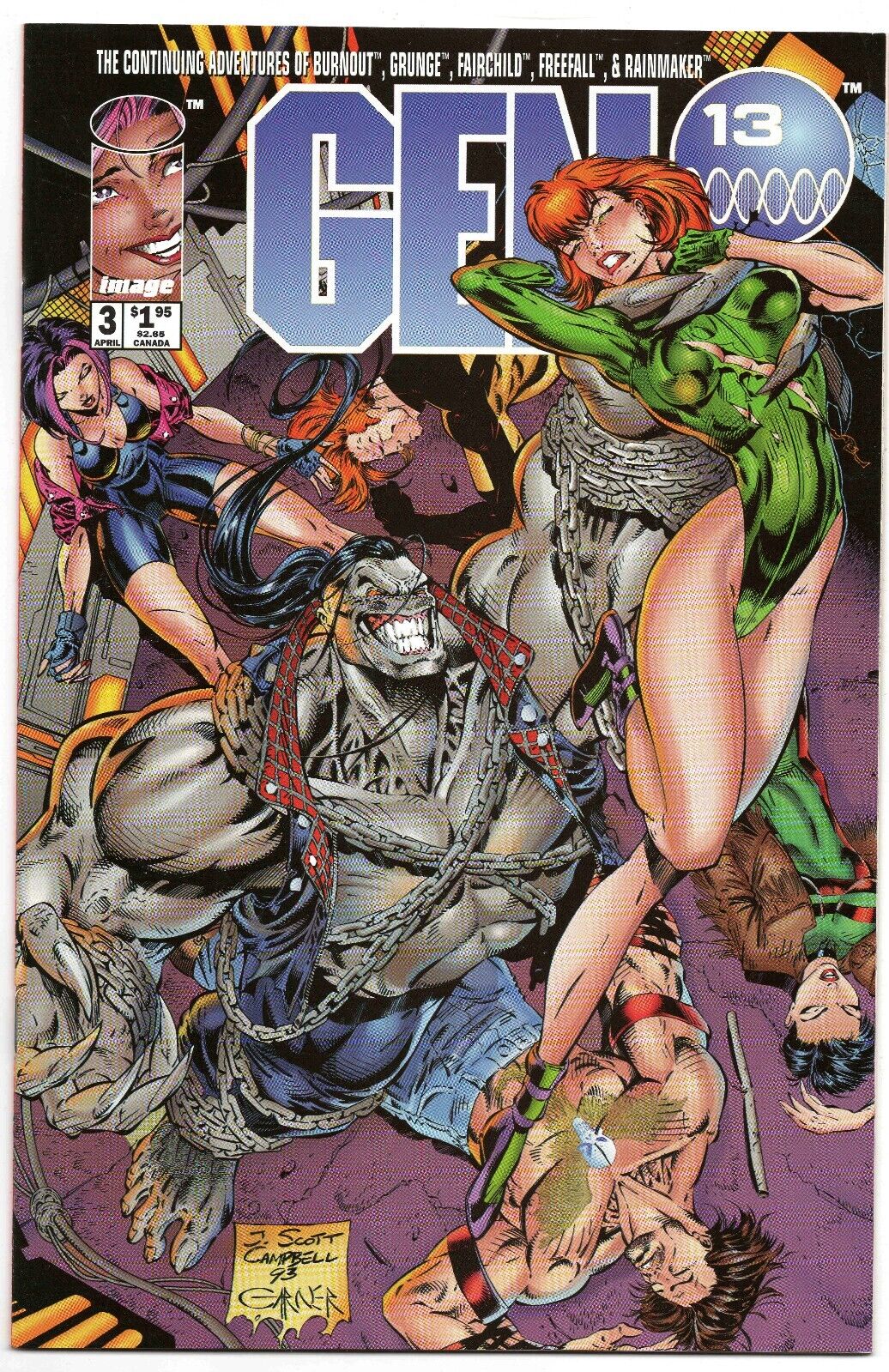 Gen 13 #3 VINTAGE 1994 Image Comics GGA JSC J Scott Campbell