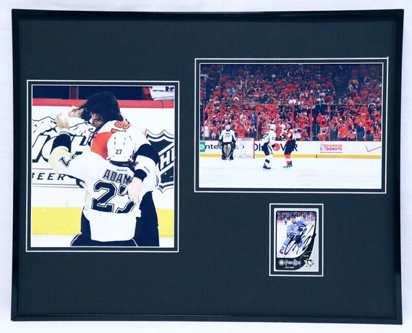 Craig Adams FIGHT vs Hartnell Signed Framed 16x20 Photo Set Penguins