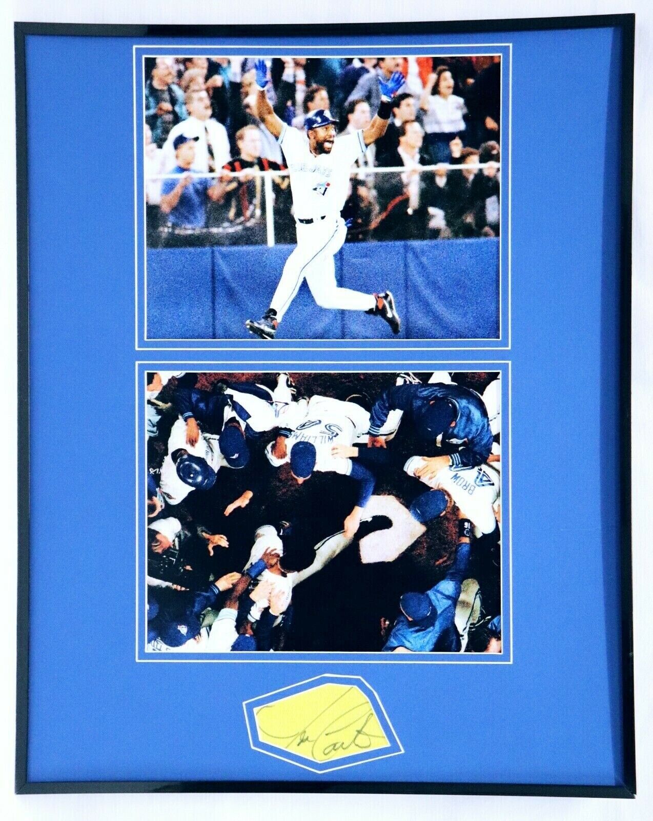 Joe Carter Signed Framed 16x20 Photo Display 1993 World Series HR Blue Jays