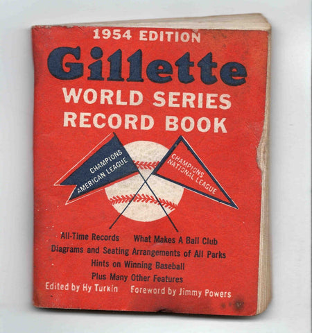 VINTAGE 1954 Gillette World Series Record Book '53 NY Yankees Champs