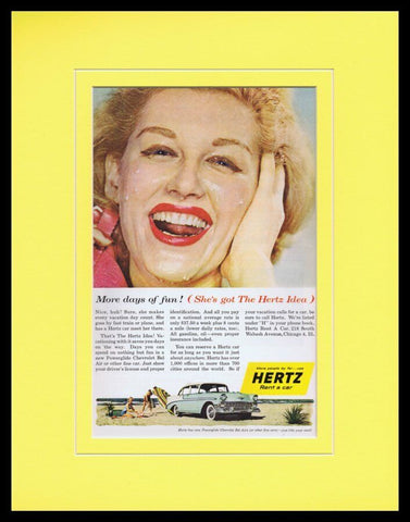 1959 Hertz Rent a Car / Hertz Idea Framed 11x14 ORIGINAL Vintage Advertisement