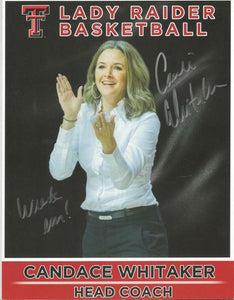 Candace Whitaker Signed 8.5x11 Photo Texas Texas Wreck Em Inscription