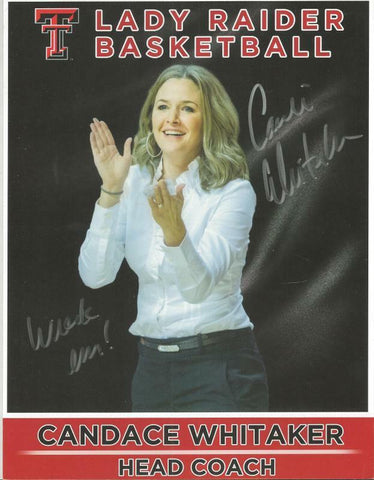 Candace Whitaker Signed 8.5x11 Photo Texas Texas Wreck Em Inscription