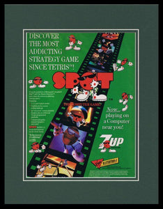 Spot the Video Game 7Up 1990 NES Nintendo Framed 11x14 ORIGINAL Advertisement B