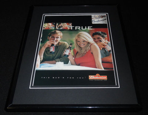 2000 Budweiser Beer True Framed 11x14 ORIGINAL Advertisement B