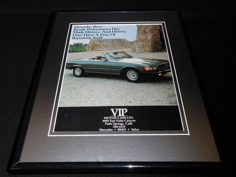 1983 Mercedes Benz / VIP Motors CA Framed 11x14 ORIGINAL Vintage Advertisement