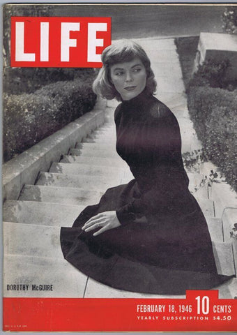 ORIGINAL Vintage February 18 1946 Life Magazine Dorothy McGuire