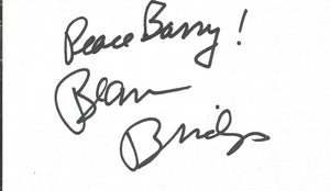 Beau Bridges Signed 3x5 Index Card Fabulous Baker Boys