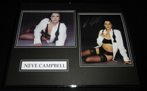 Neve Campbell Signed Framed 16x20 Lingerie Stockings Photo Set Scream