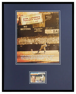 Don Larsen Perfect Game Signed Framed 16x20 Photo Display TOPPS Yankees