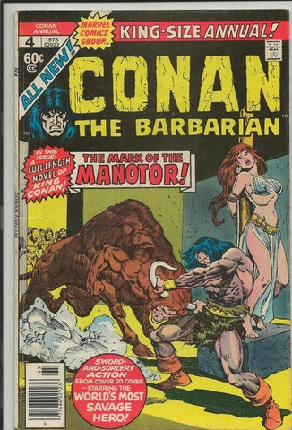 Conan the Barbarian Annual #4 ORIGINAL Vintage 1978 Marvel Comics GGA