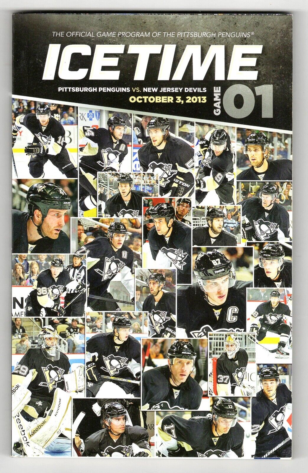 VINTAGE Oct 3 2013 Pittsburgh Penguins NJ Devils Opener Program MAF Shutout