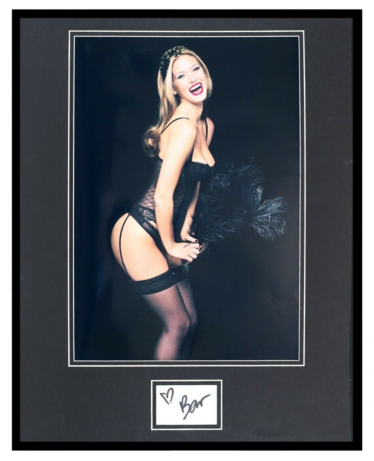 Bar Refaeli Signed Framed 16x20 Stockings Lingerie Photo Display