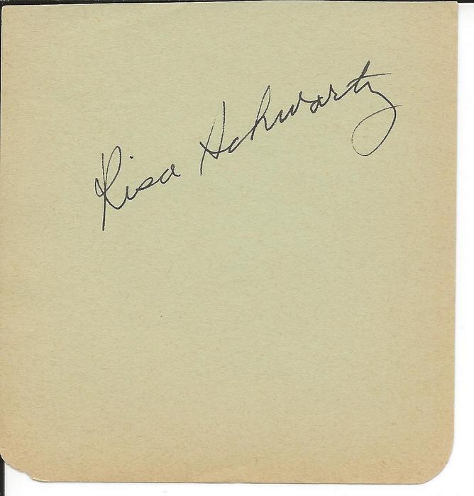 Risa Schwartz Signed Vintage Album Page 