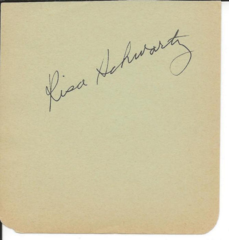 Risa Schwartz Signed Vintage Album Page 