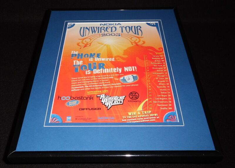 All American Rejects 2003 Nokia Tour Framed 11x14 ORIGINAL Advertisement 