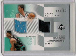 Shane Battier Pau Gasol 2003 Upper Deck Game Jersey Combo PG/SB Grizzlies