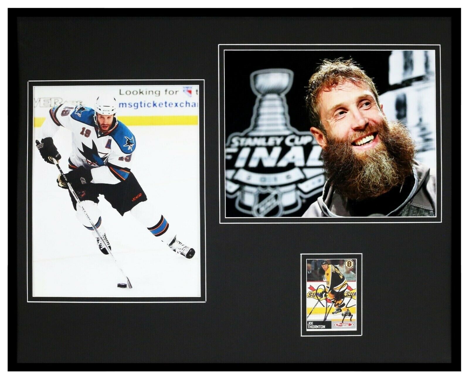 Joe Thornton Signed Framed 16x20 Photo Set Sharks