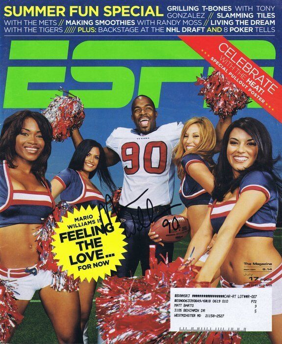 Mario Williams Signed 2006 ESPN Full Magazine Bills Texans