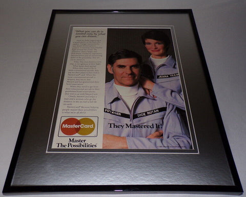 Jeana Yeager Dick Rutan 1987 Mastercard 11x14 Framed ORIGINAL Advertisement 