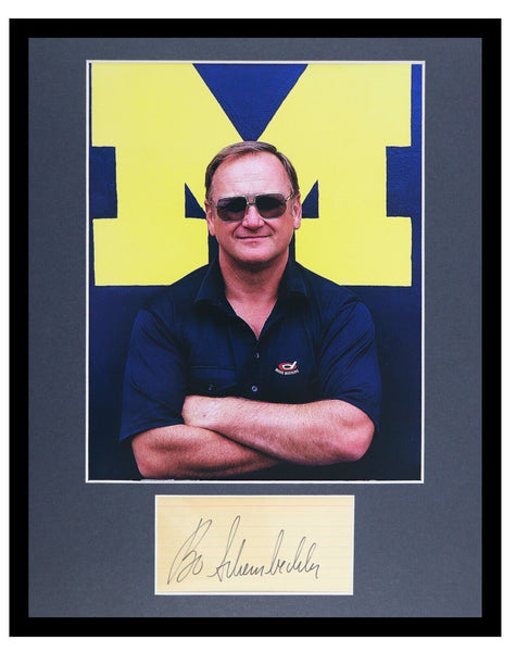 Bo Schembechler Signed Framed 11x14 Photo Display JSA Michigan