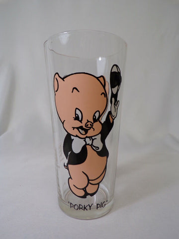 ORIGINAL Vintage 1973 Pepsi Looney Tunes WB Porky Pig Drinking Glass