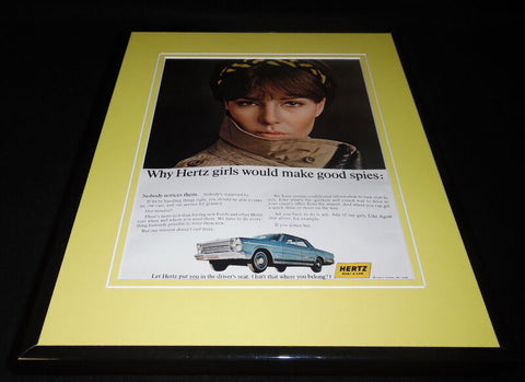 1966 Hertz Rent a Car Girls Framed 11x14 ORIGINAL Vintage Advertisement