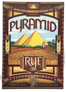 VINTAGE Pyramid Rye Ale Beer 16x22" Bar Sign  