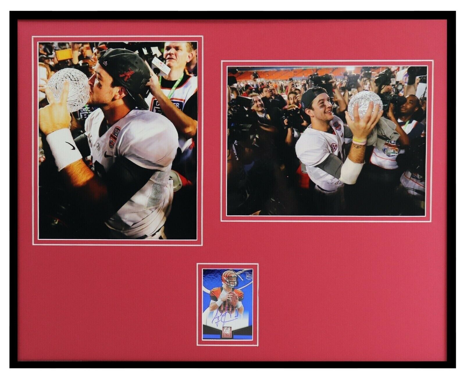 AJ McCarron Signed Framed 16x20 Rookie Card & Photo Display PANINI Alabama