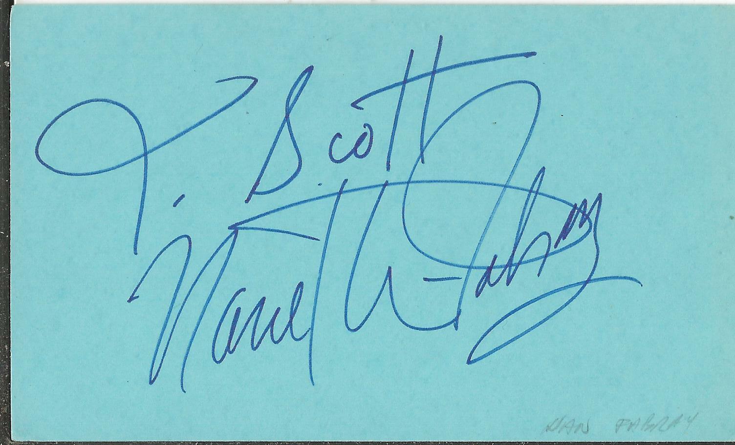 Nanette Fabray Signed 3x5 Index Card One Day at a Time