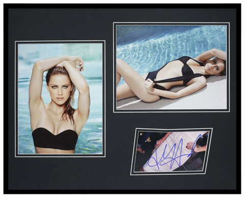 Amber Heard Signed Framed 16x20 Bikini Photo Set