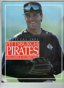 1993 San Diego Padres @ Pittsburgh Pirates Scorecard Program Magazine Unscored