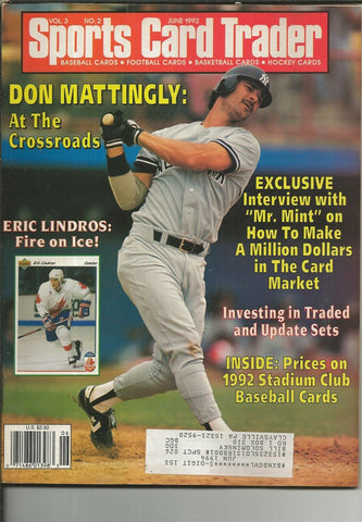 ORIGINAL Vintage June 1992 Sports Card Trader Magazine Don Mattingly