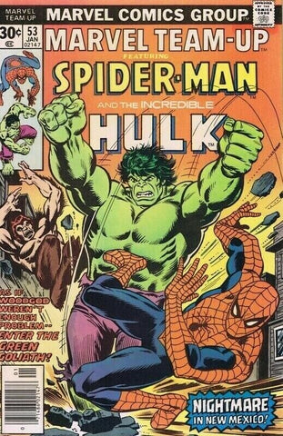 Marvel Team Up #53 ORIGINAL Vintage 1977 Amazing Spiderman Hulk