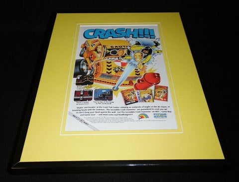 Crash Test Dummies 1993 NES Sega 11x14 Framed ORIGINAL Vintage Advertisement