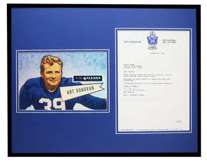 Art Donovan 16x20 Signed Framed 1990 Letter & Photo Display JSA Colts